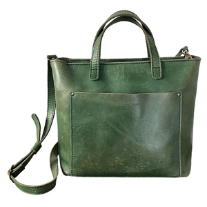 Portland Leather Goods Medium Crossbody Bag in Cowboy Mint Green